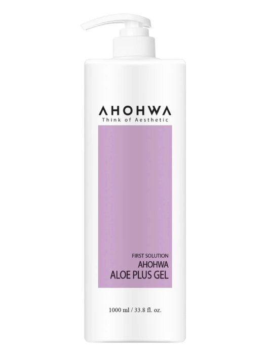 AHOHWA Aloe Plus Gel bottle on a white background