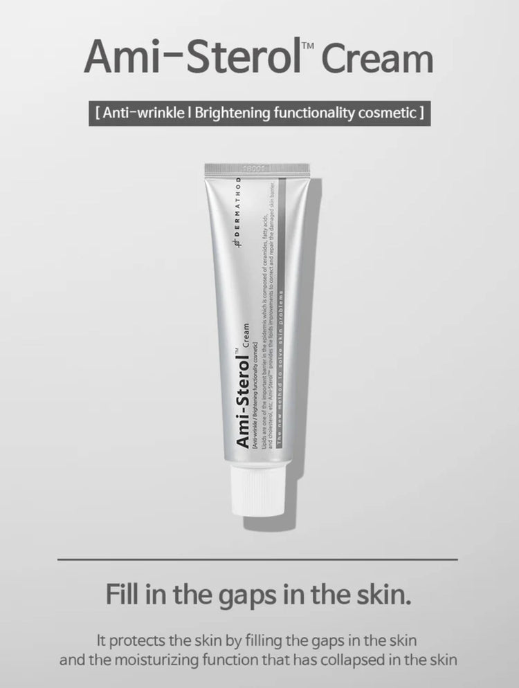 Ami-Sterol Cream tube on a light gray background