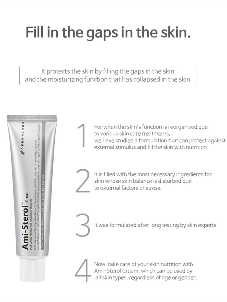 Ami-Sterol Cream tube with text on a white background