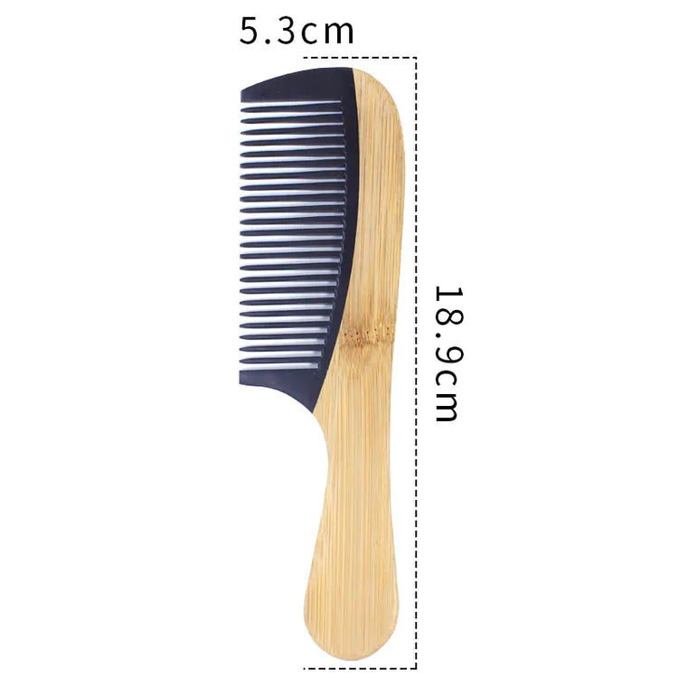 Comb with dimensions labeled on a white background