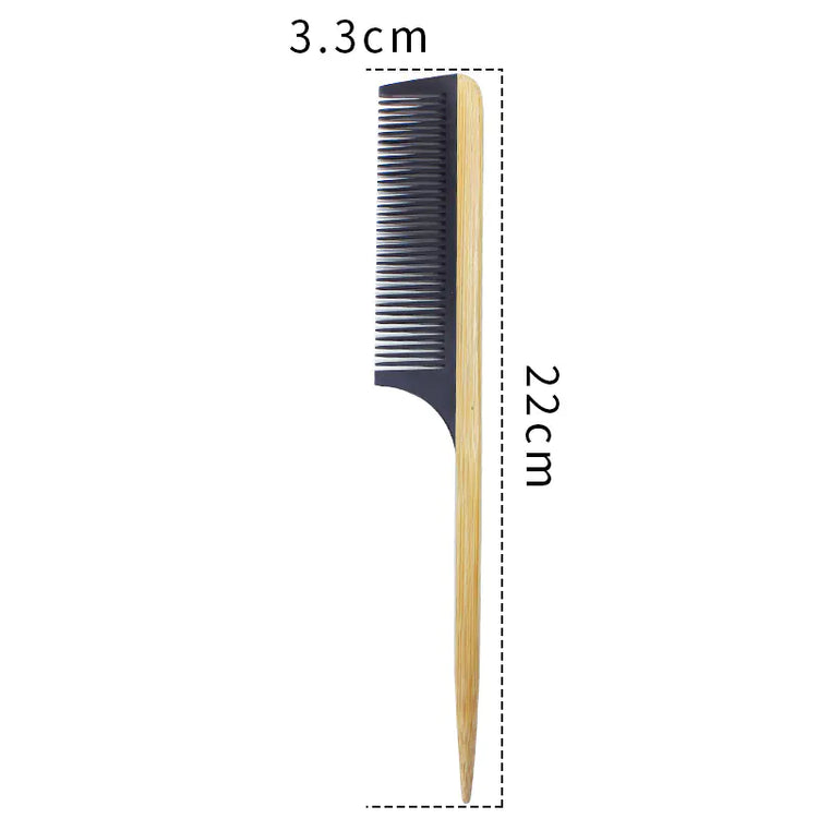 Hair comb with measurements on a white background