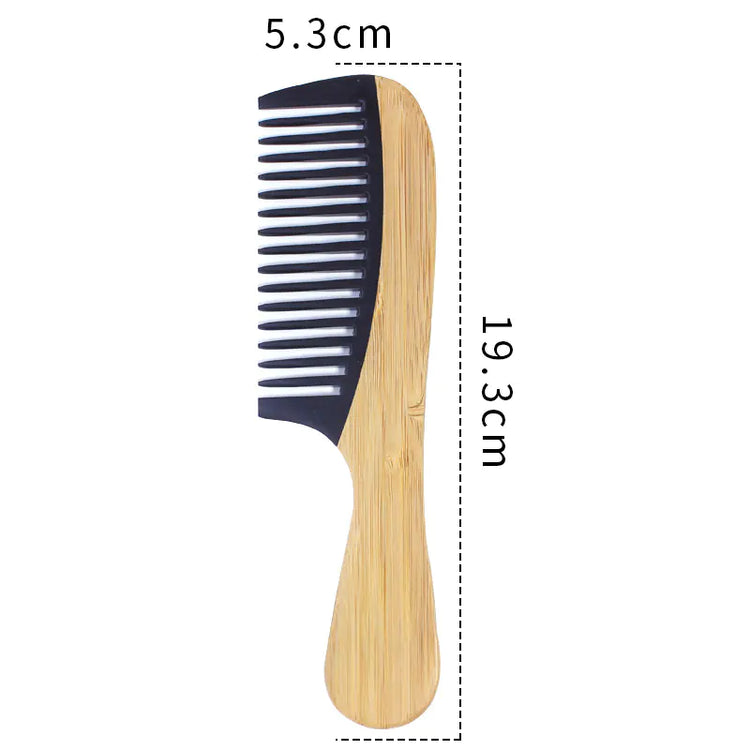 Hair comb with measurements on a white background