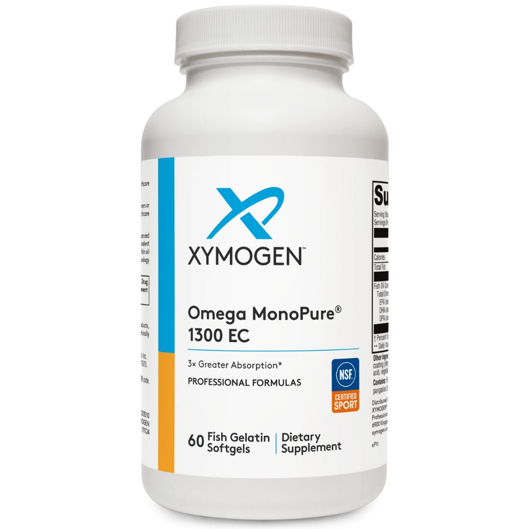 Omega MonoPure 1300 EC high-absorption omega-3 fish oil softgels with MaxSimil technology