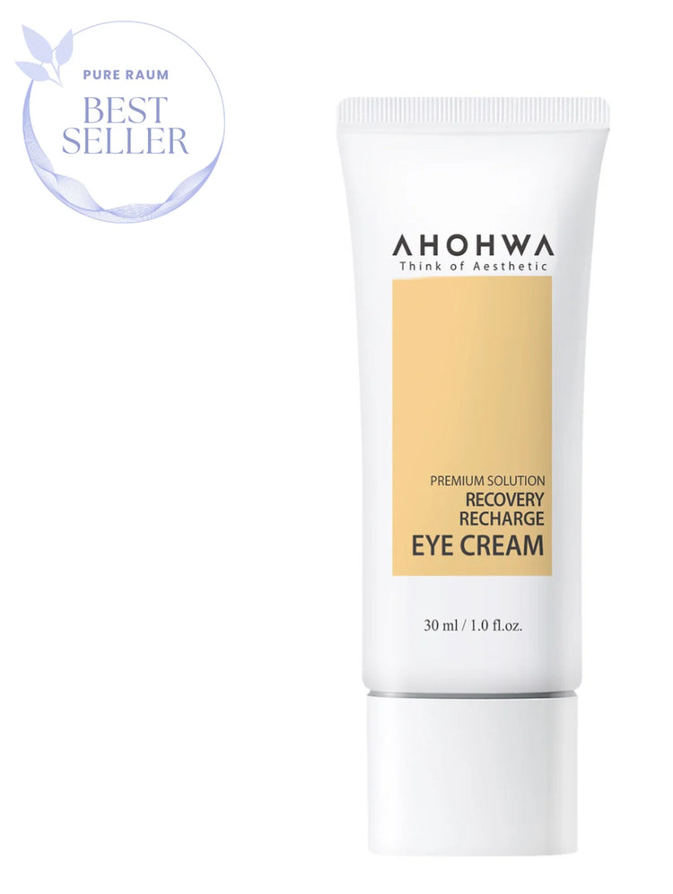 Aohowa eye cream tube on a white background with 'Pure Baume Best Seller' badge.