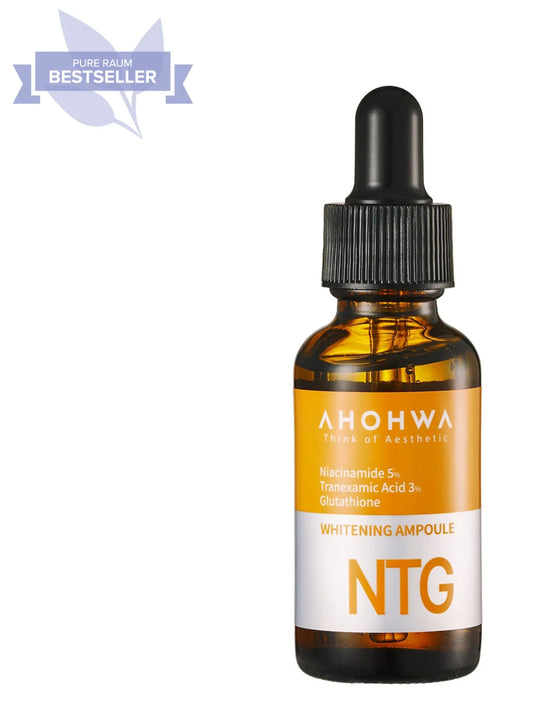 Ahhowa Whitening Ampoule NTG bottle with dropper on a white background