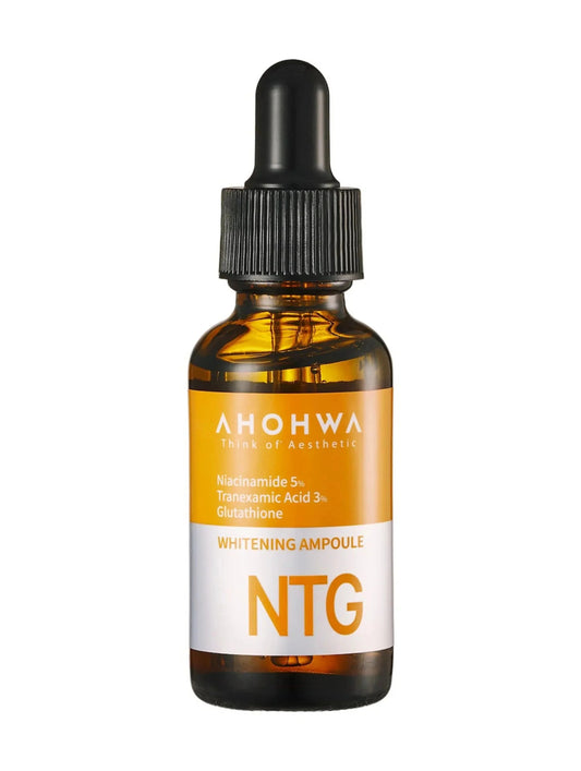 AHOHWA NTG Brightening Ampoule with dropper on a white background
