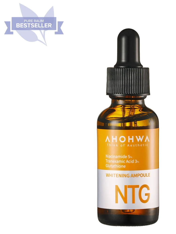 Ahhowa Whitening Ampoule NTG bottle with dropper on a white background