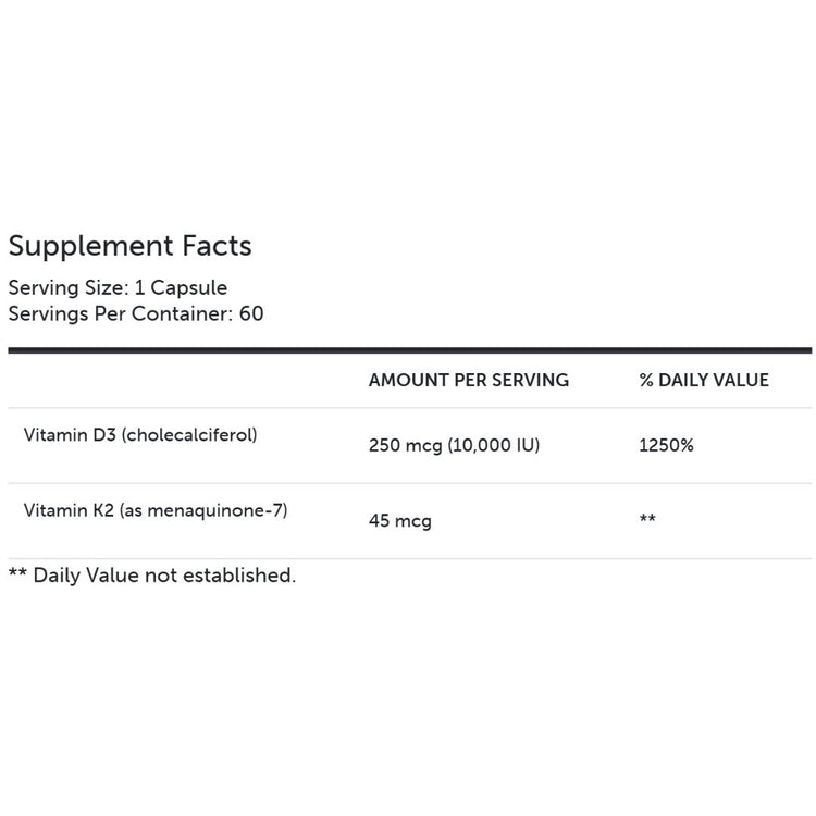 K2-D3 10,000 60 Capsules – Advanced Bone & Cardiovascular Support Formula