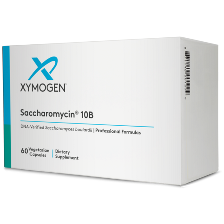 XYMOGEN Saccharomycin 10B Saccharomyces boulardii 60 capsules bottle