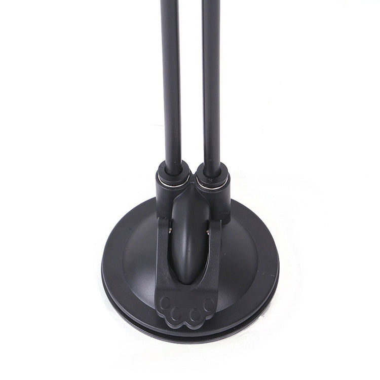 Black double-sided stand with suction cups on a white background