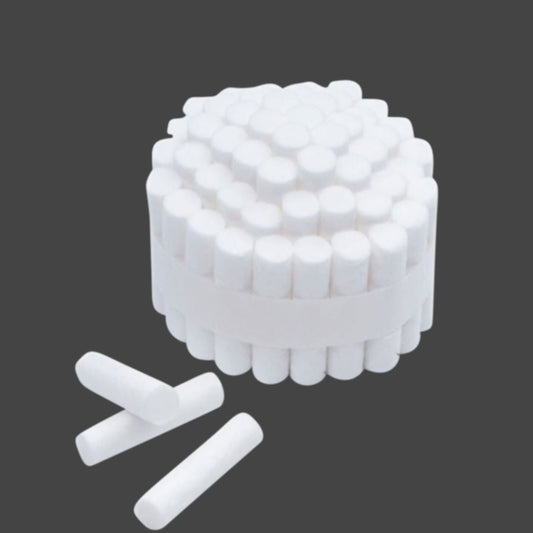 "Non-sterile cotton rolls #2 by MARK3, 2000 pieces per box. Made from 100% pure white cotton fiber, soft and flexible, ideal for dental office use.