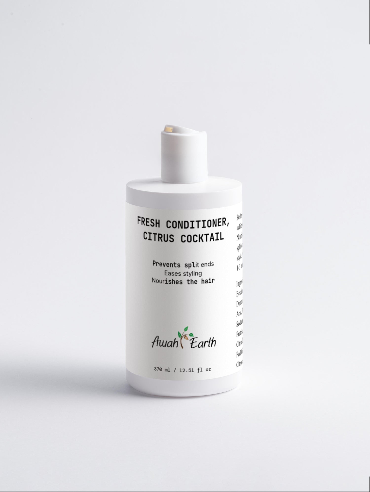 White bottle of 'Fresh Conditioner, Citrus Cocktail' by Avoe Earth on a white background