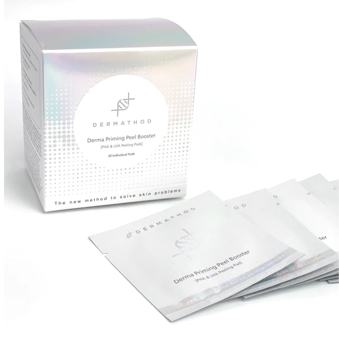 Derma Priming Peel Booster exfoliating pads with PHA & LHA for gentle resurfacing and glowing skin
