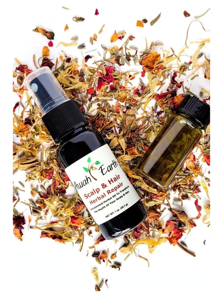 Herbal scalp oil bottle for dry scalp care