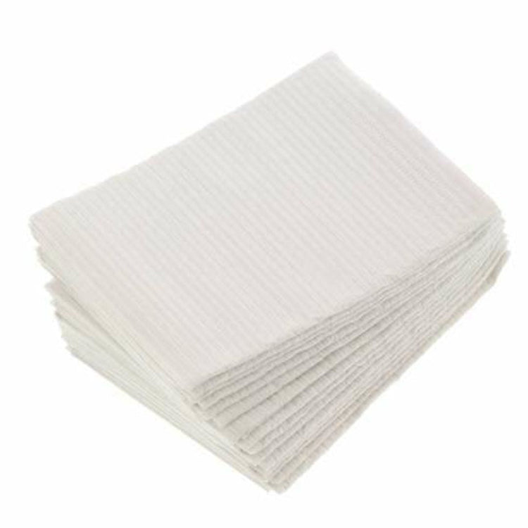 Polyback Towels, 3-ply tissue with 1-ply poly layer, horizontal embossing pattern, reinforced edge, absorbent, and protective.