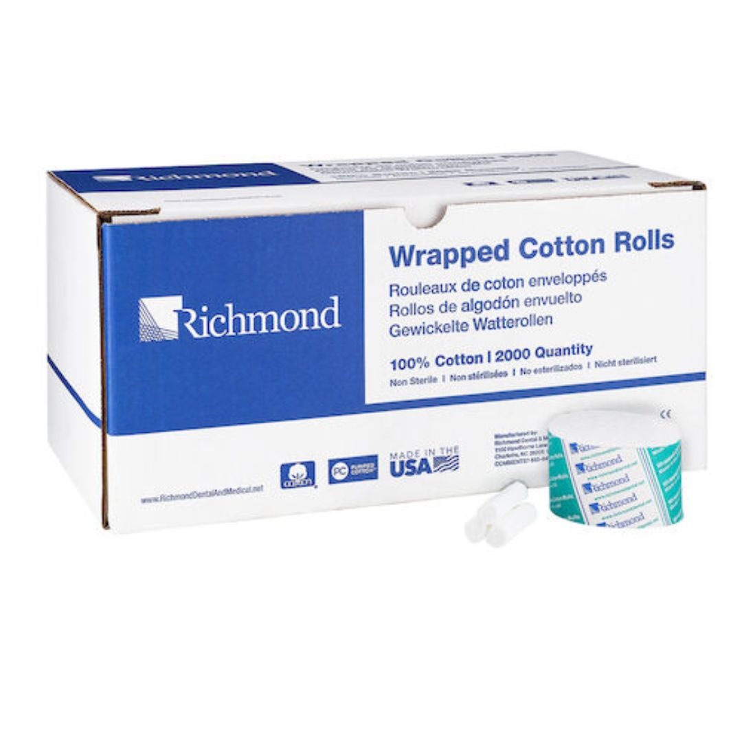 Richmond's Wrapped Rolls are a great, reliable alternative among dental rolls. Their soft, non-woven absorbent casing contains no starch which means they will not stick to mucosa. Absence of starch means no discomfort for patients.