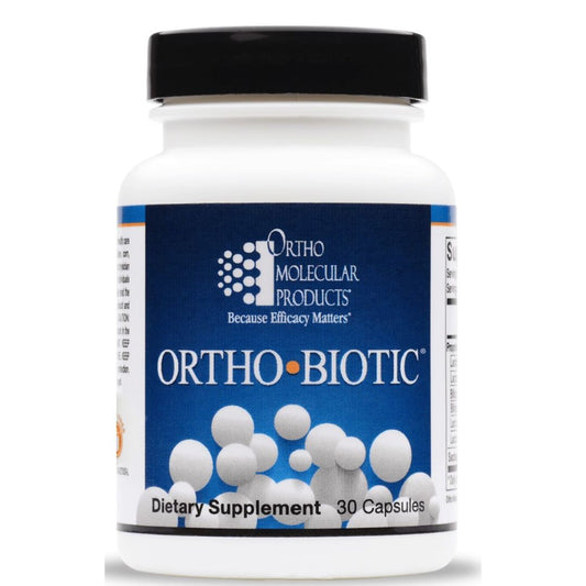 Ortho Biotic® includes a carefully assembled cast of probiotic organisms to support microflora balance and maintain a healthy environment for vitamin uptake and optimal immune function. Includes Lactobacillus acidophilus (La-14), Lactobacillus paracasei (UALpc-04), Bifidobacterium bifidum (Bb-06), Bifidobacterium lactis (BI-04), Lactobacillus plantarum (Lp-115), Lactobacillus rhamnosus (GG), and Saccharomyces boulardii.